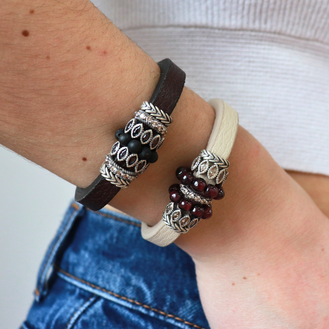 Pulsera Cuero Plata