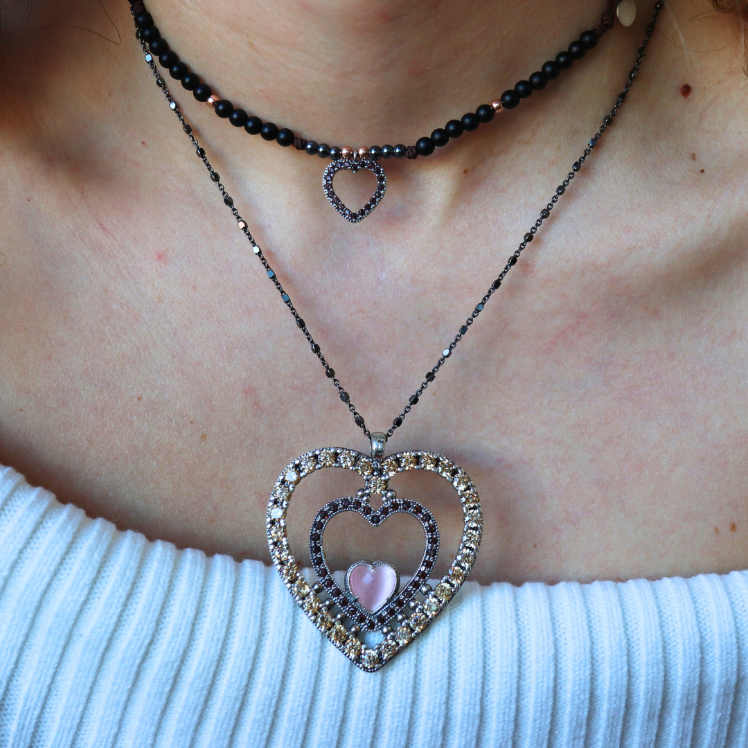 Colgante Plata Grande Corazones