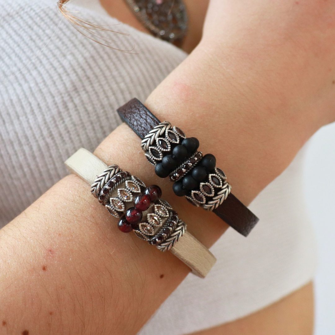 Pulsera Cuero Plata