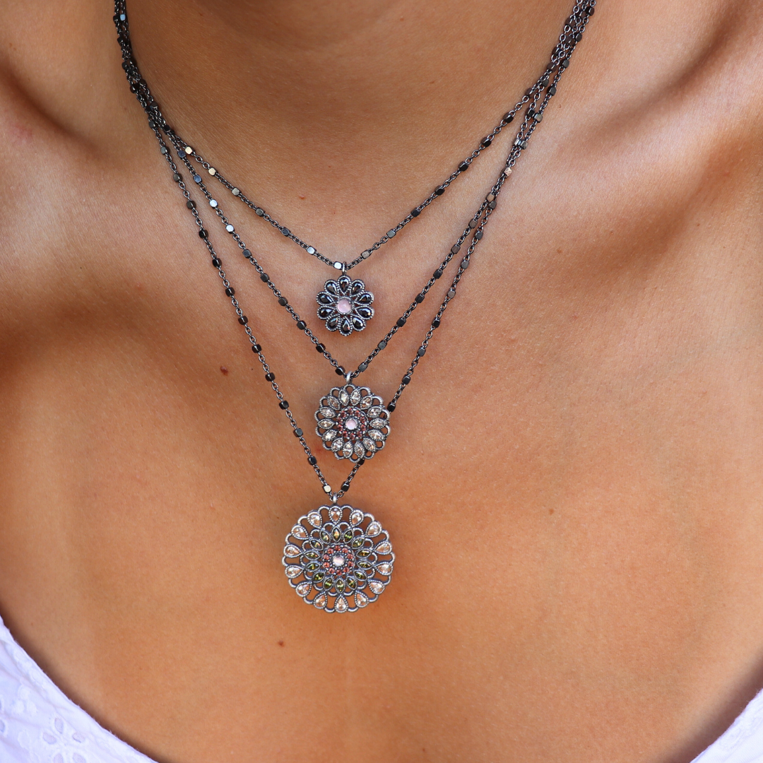 C956 COLGANTE PLATA OJO GATO ROSA, PERAS CIRCONITAS BROWN