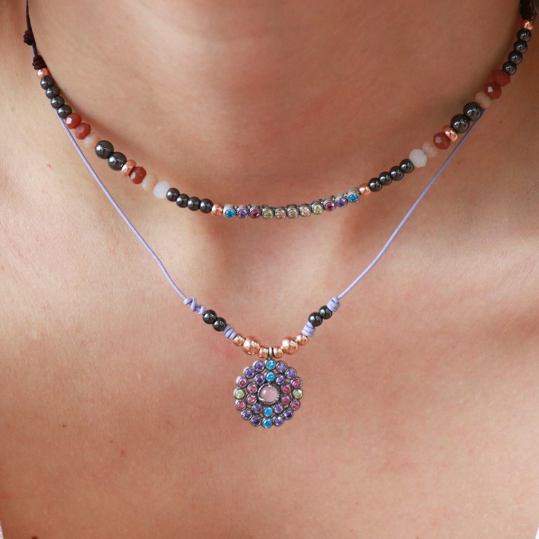 Colgante Plata Macramé