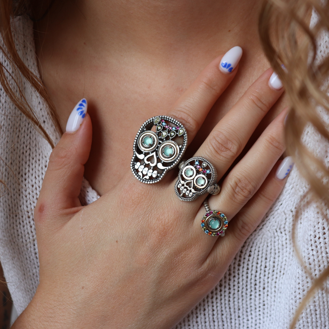 Anillo Calavera Grande Plata