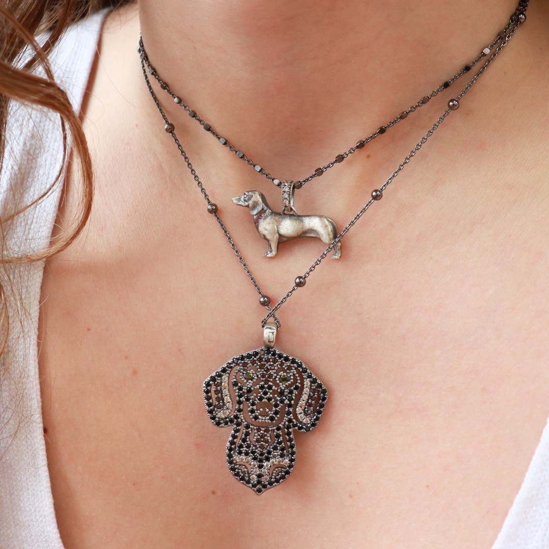 Colgante Plata Relieve Teckel
