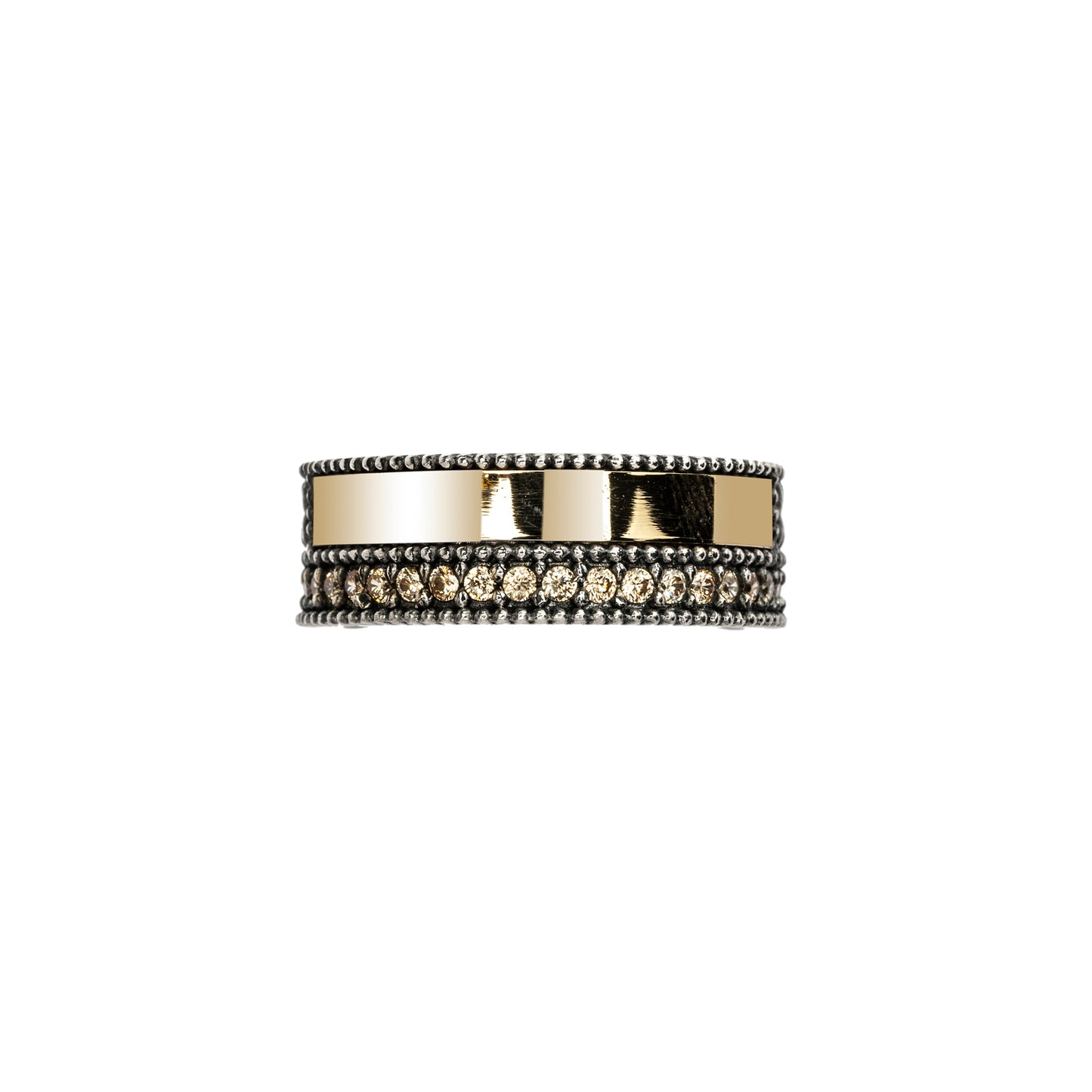 15573 ANILLO PLATA Y ORO 9KT, CIRCONITAS CAVA