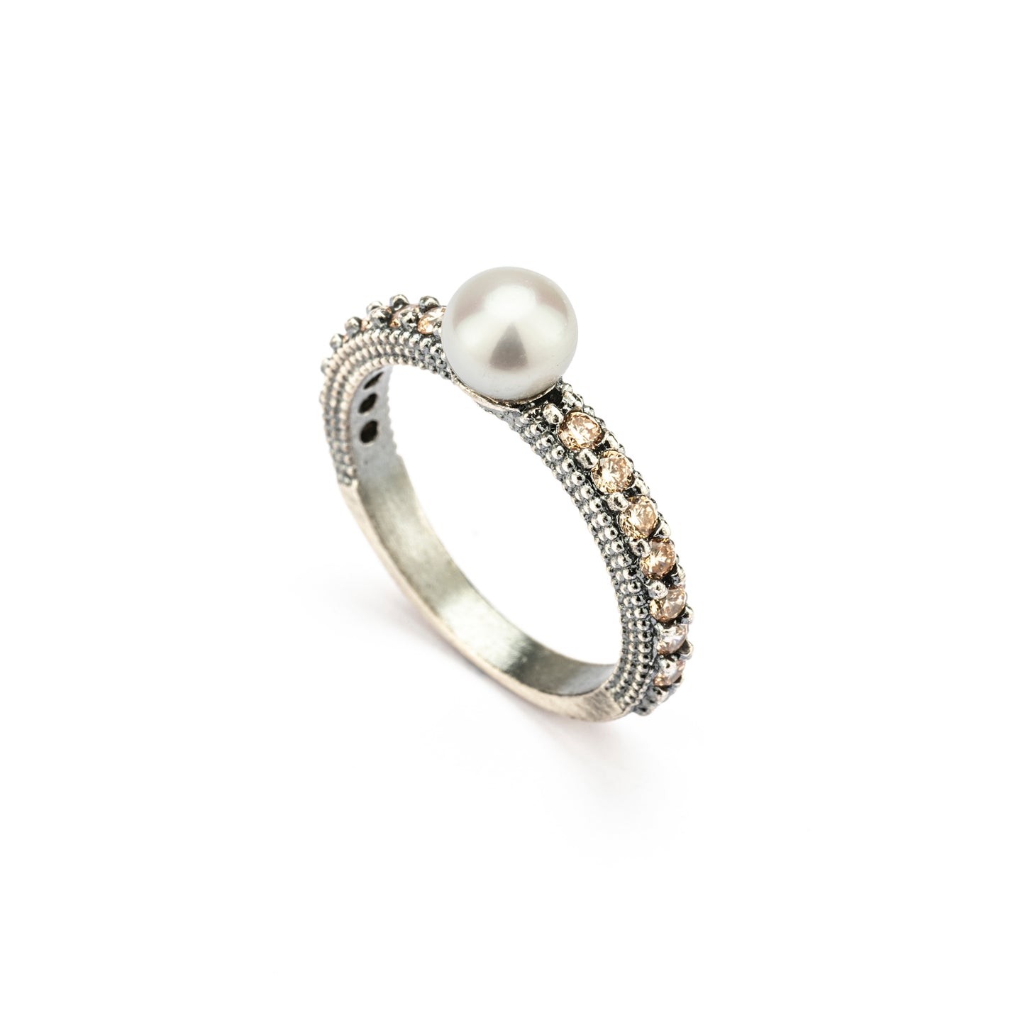15581 ANILLO PLATA PERLA, CIRCONITA CAVA