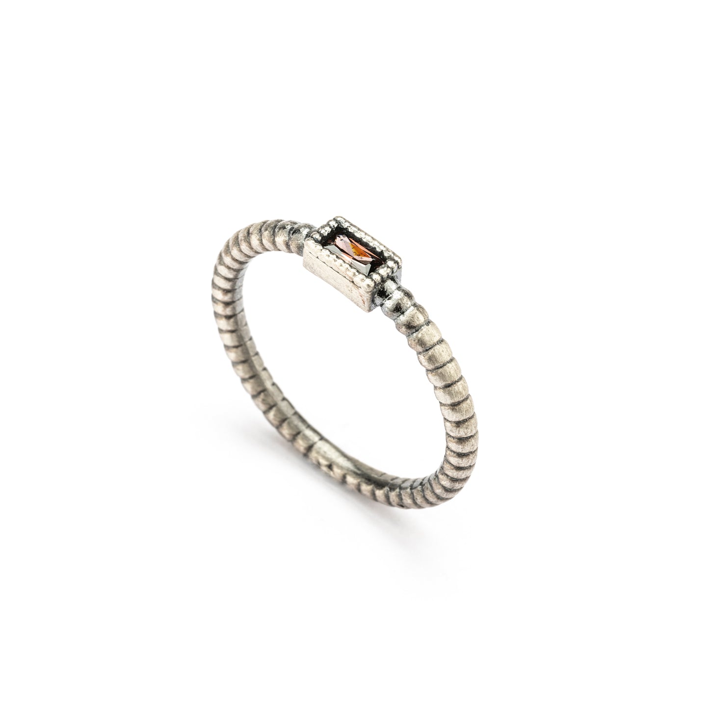 15652 ANILLO PLATA BAGUETTE CIRCONITA BROWN