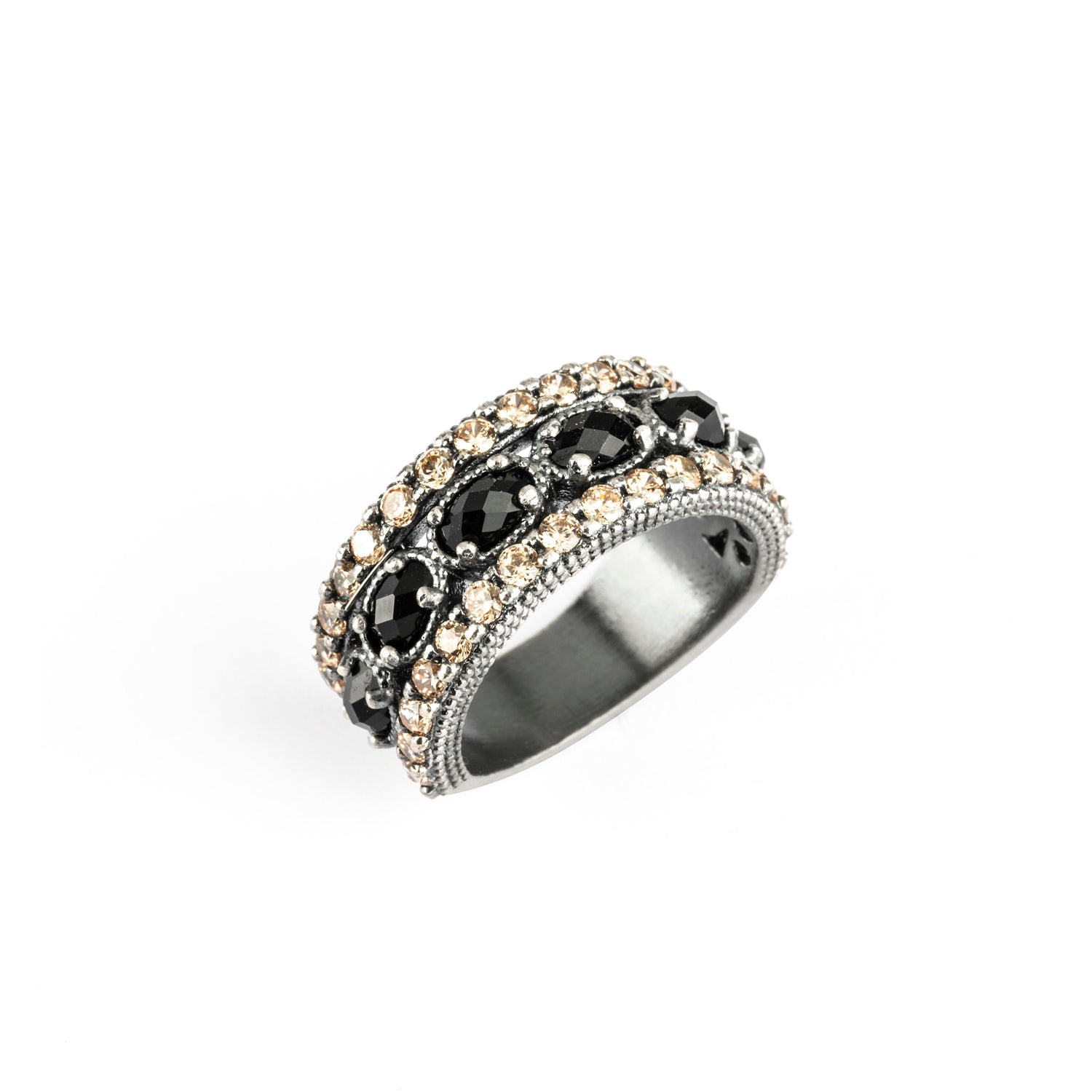 Anillo plata piedras semipreciosas ovaladas