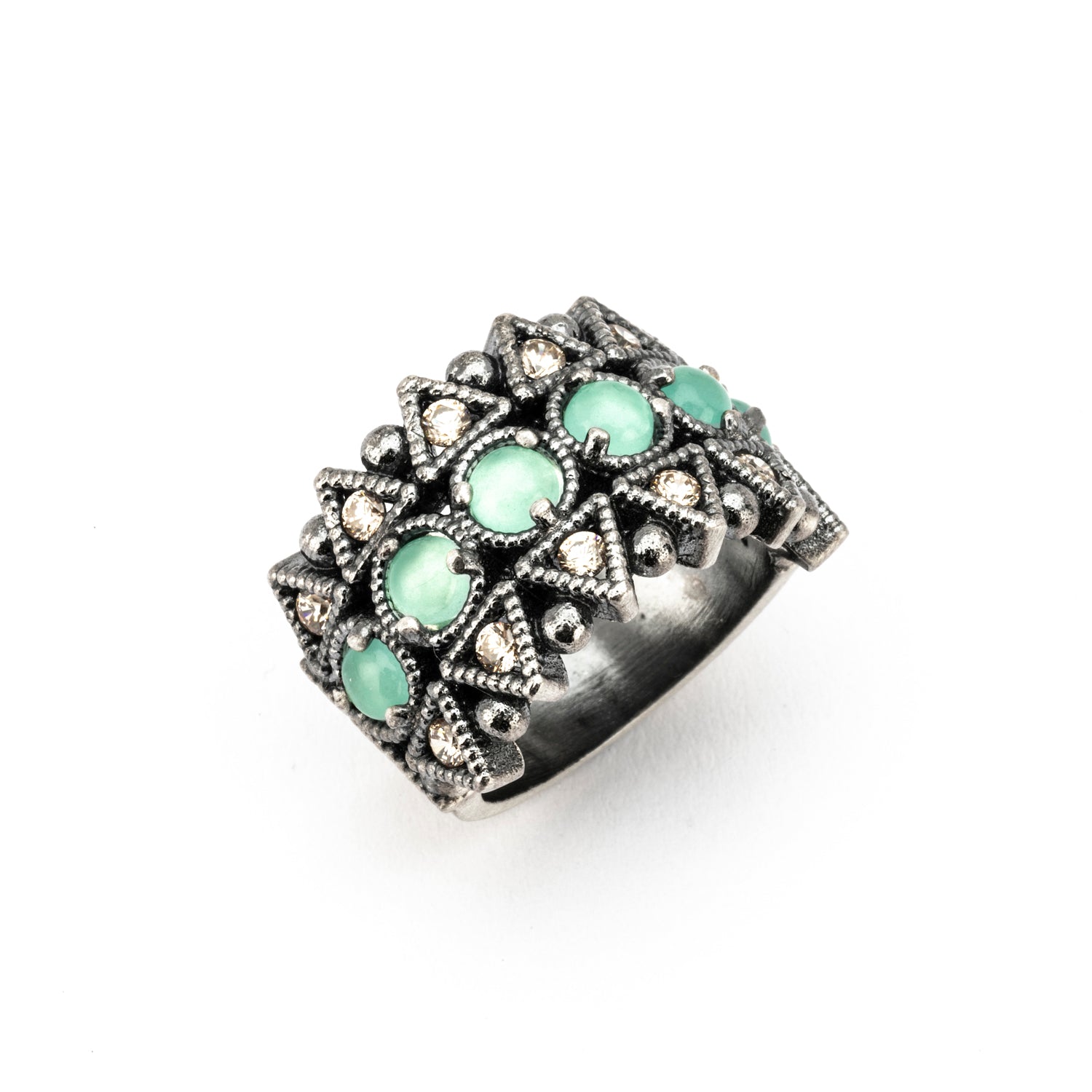 Anillo Plata Triángulos