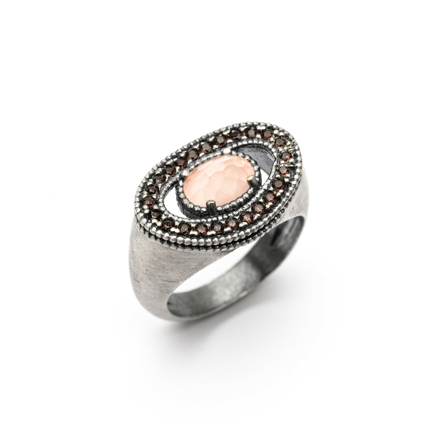 Anillo Plata Ovalado Orla Ondulada