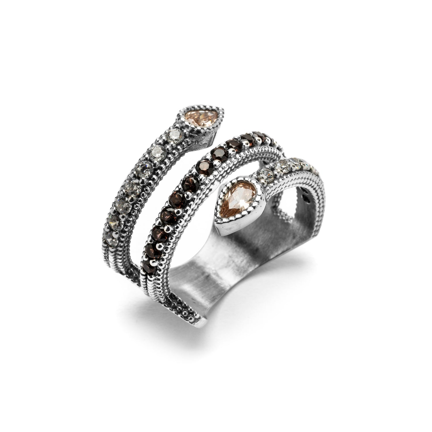 Anillo Plata Tirabuzón Gotas Cava