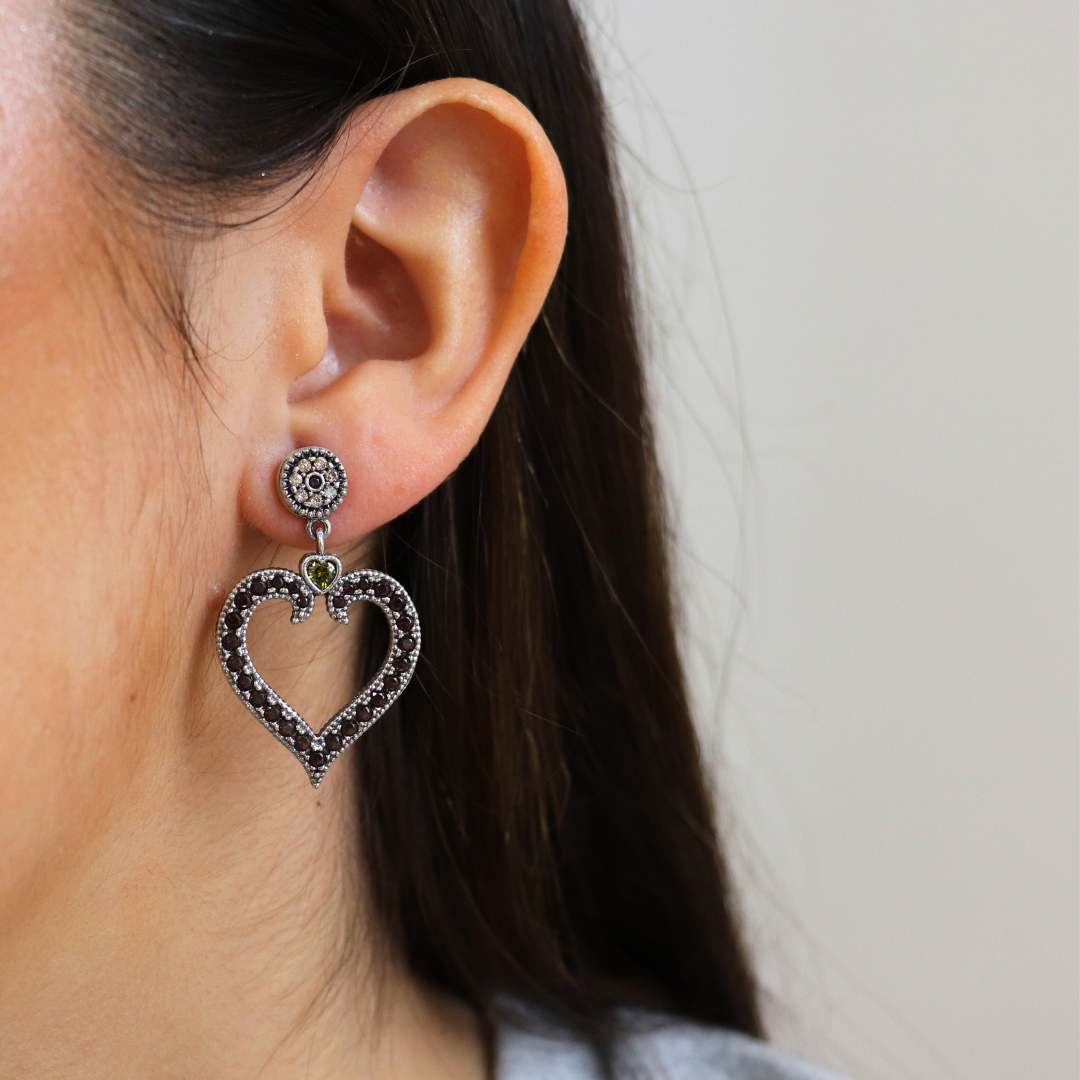 Pendientes plata corazon
