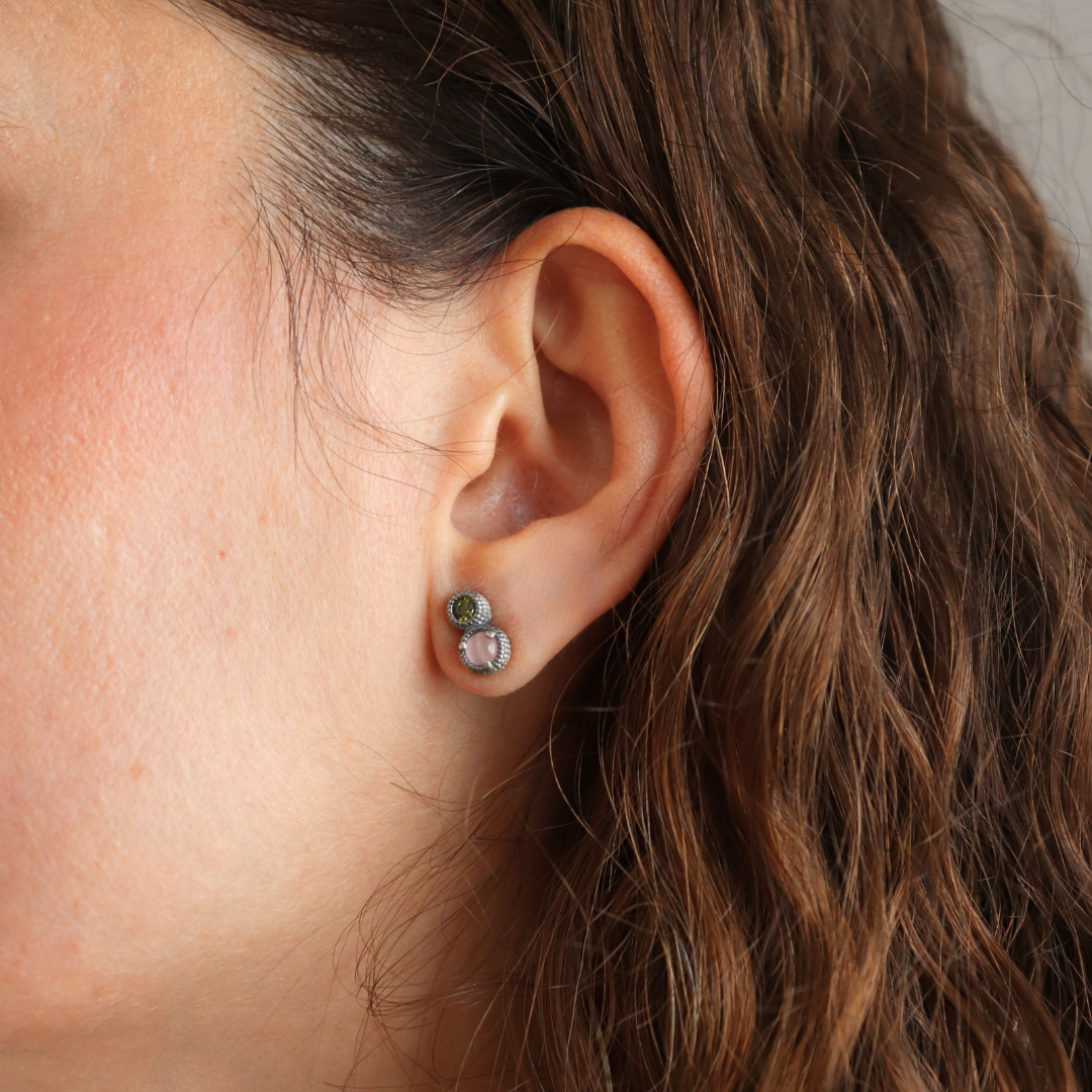 Pendientes Plata Botón