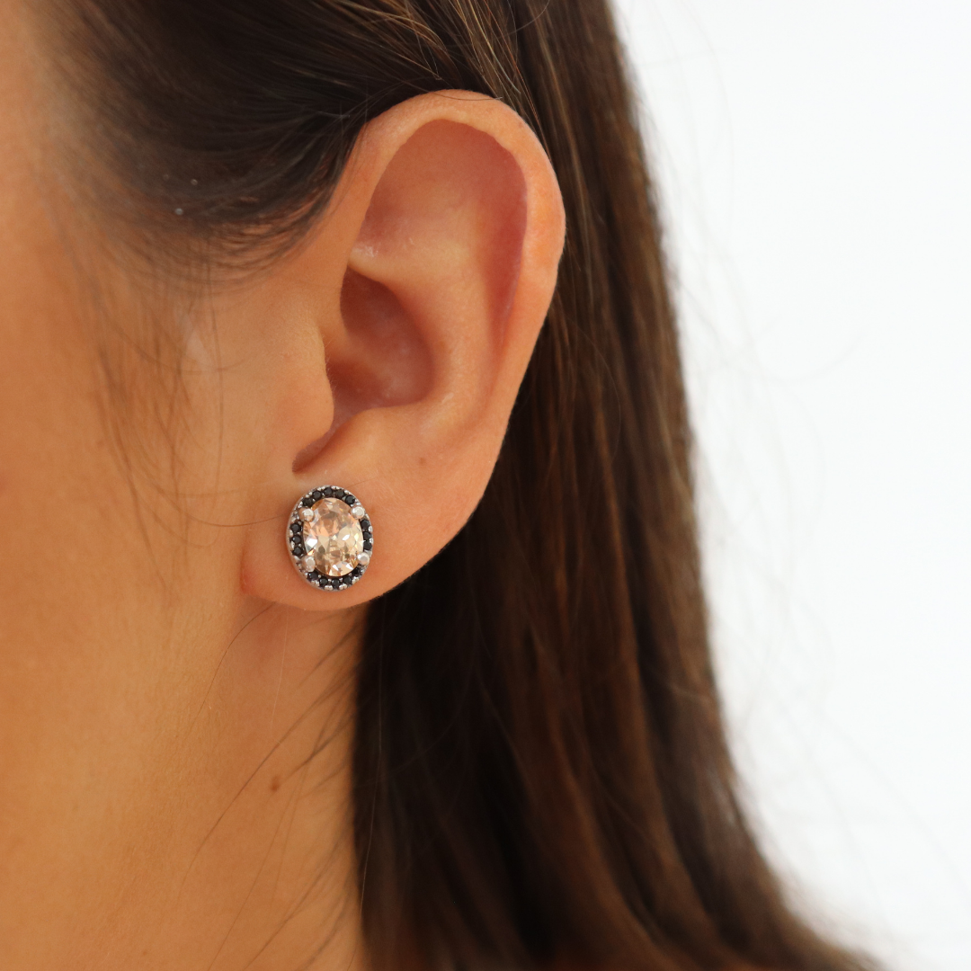 Pendientes Botón Plata