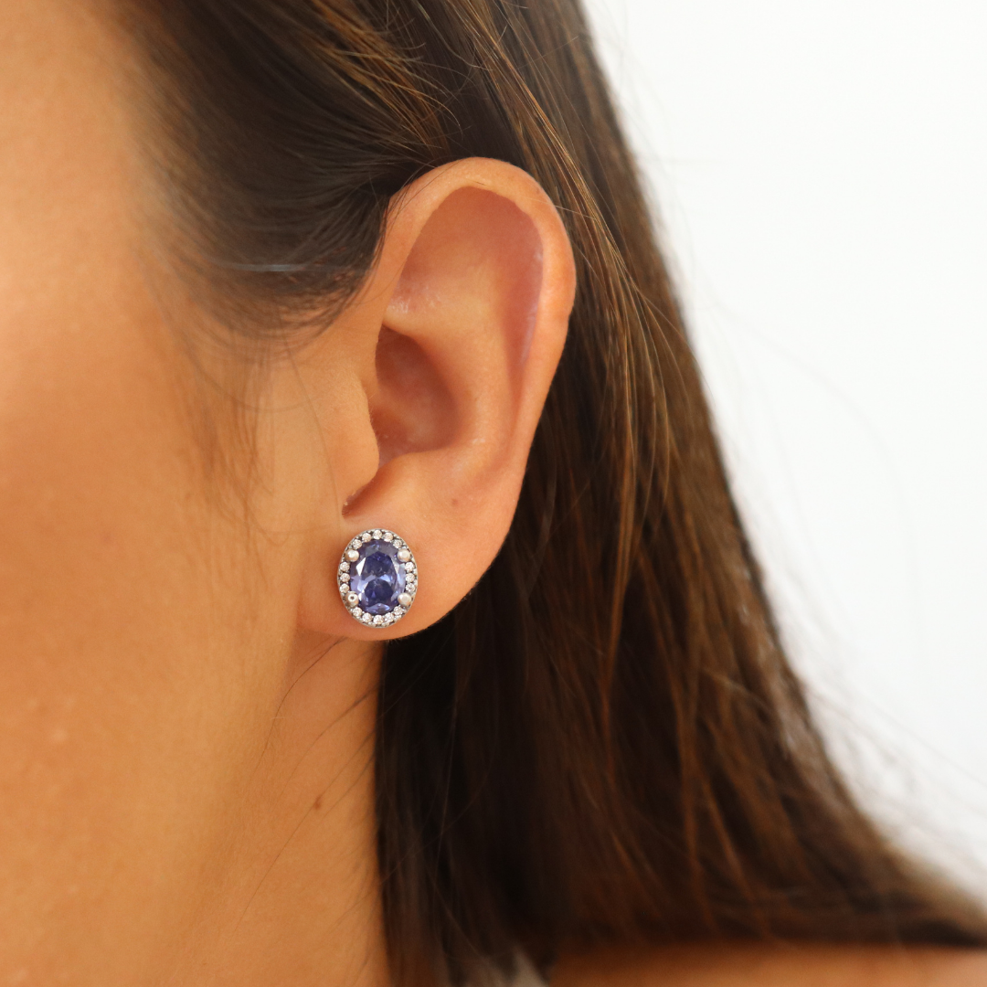 Pendientes Botón Plata