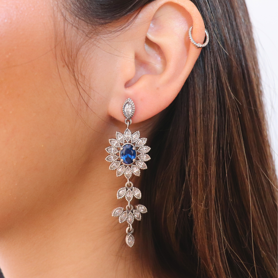 Pendientes largos plata