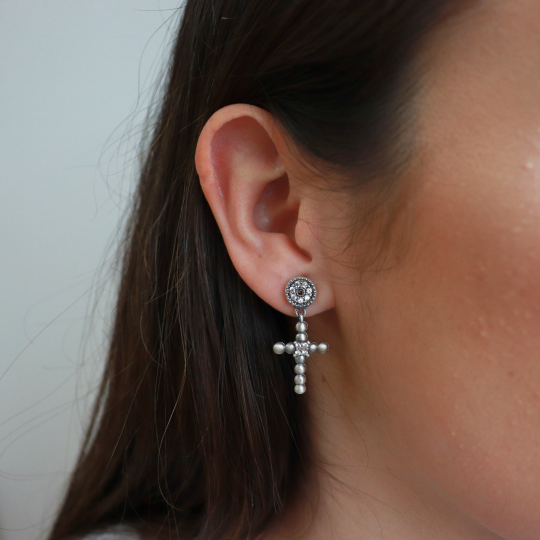 Pendientes Cruz Plata
