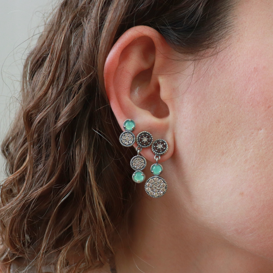 Pendientes Plata Mini Pavé Circonitas