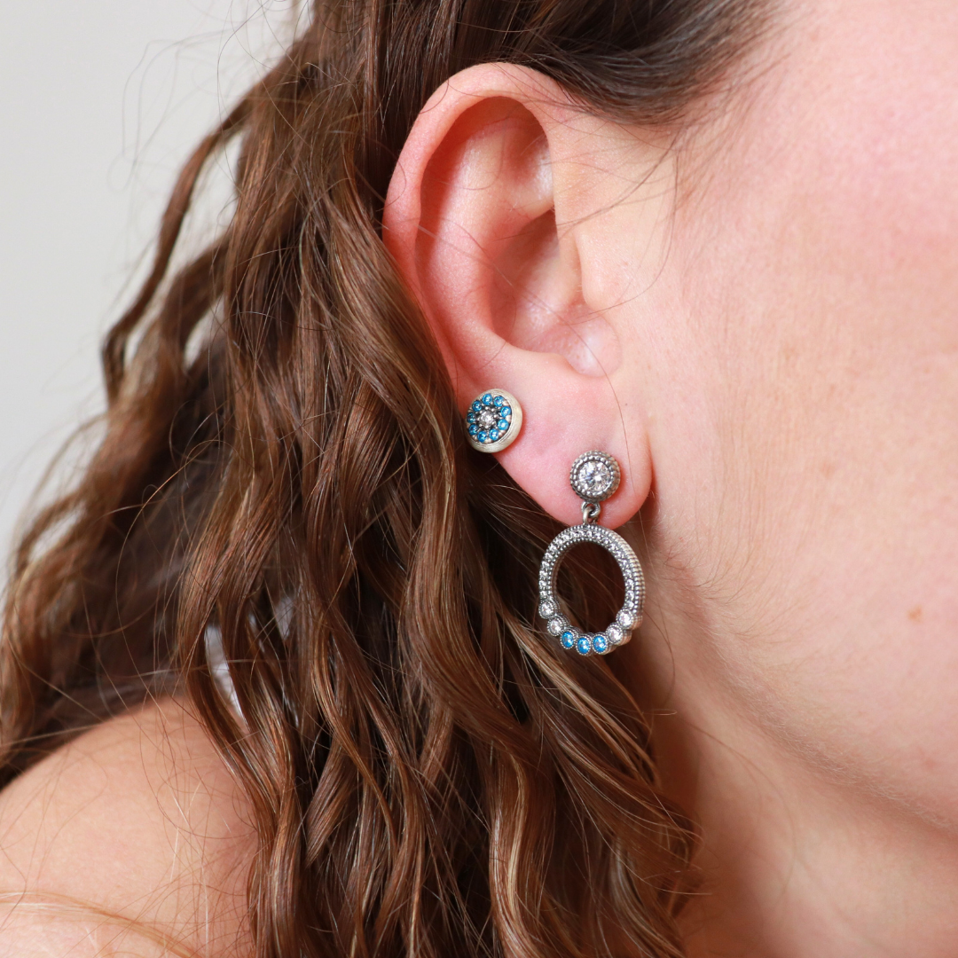 Pendientes Plata Botón