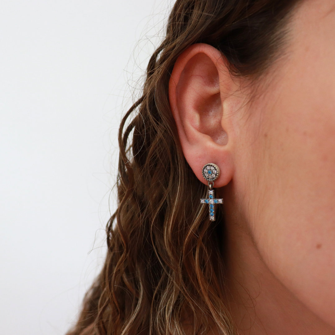 Pendientes Plata Cruz
