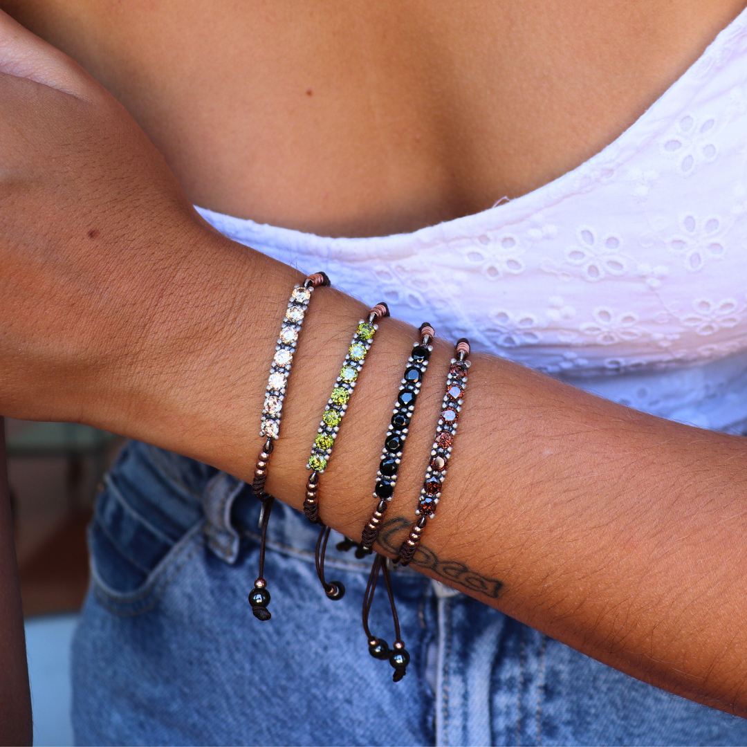 Pulsera Macramé Plata Circonitas