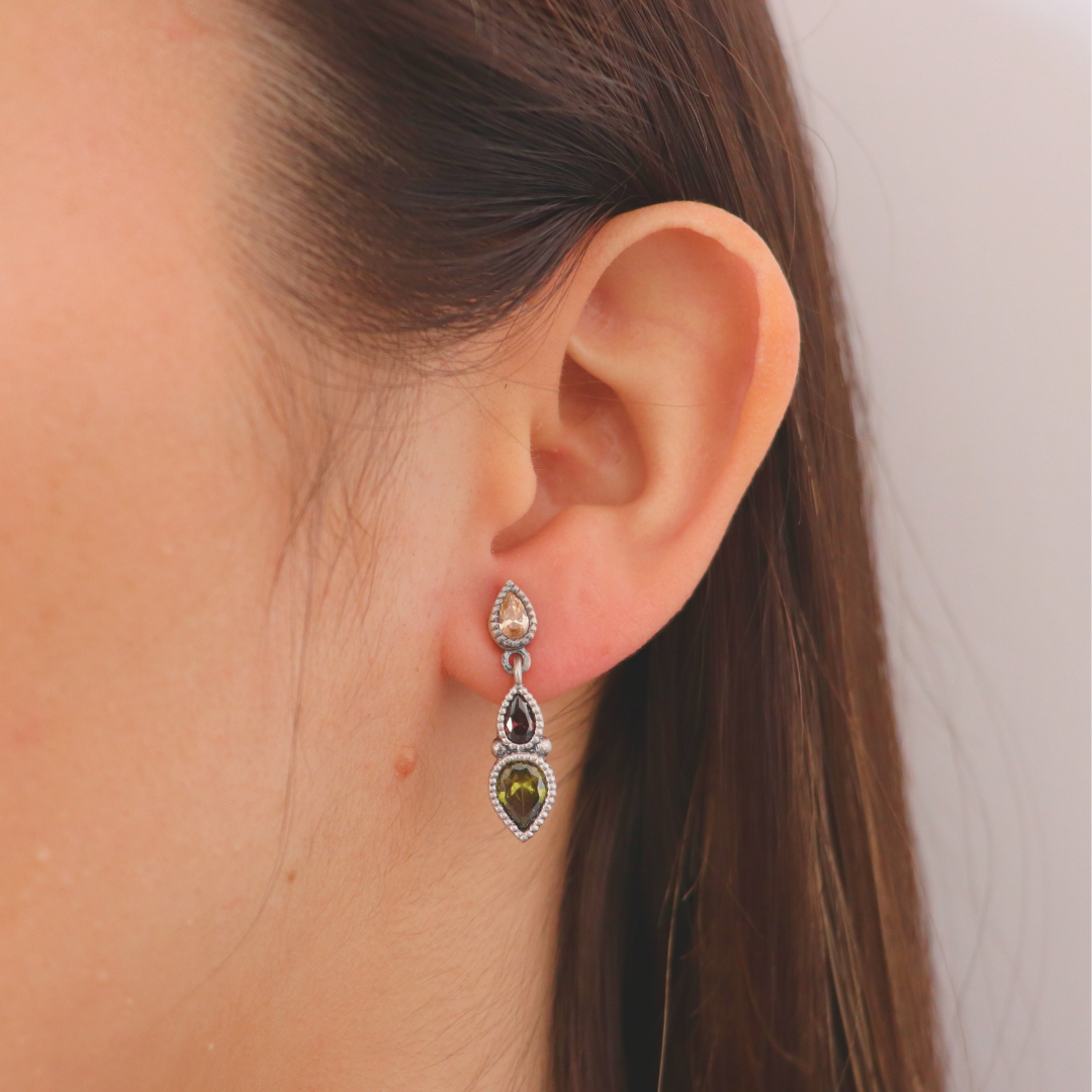 Pendientes circonitas lágrimas