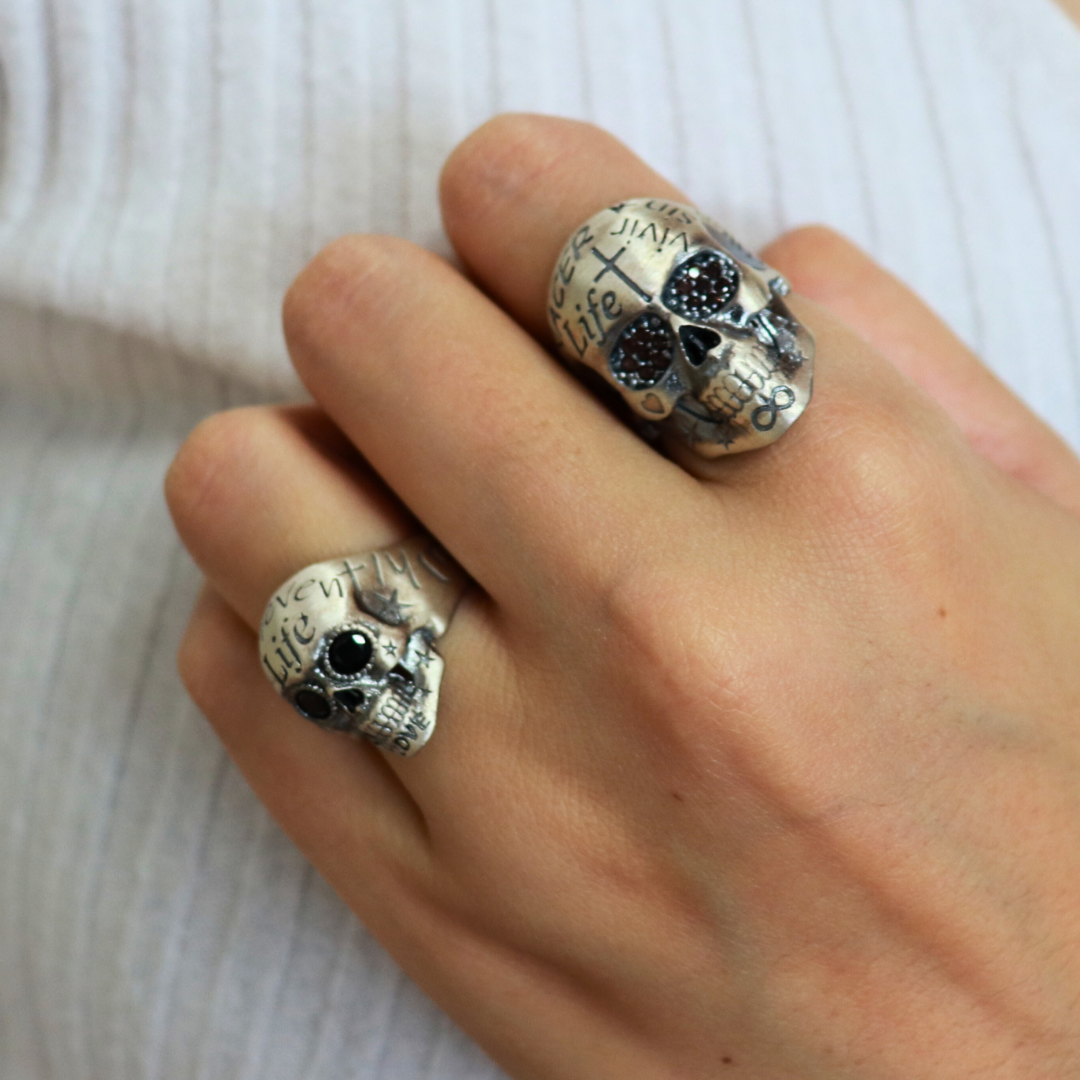 Anillo Calavera Life Plata Pequeño