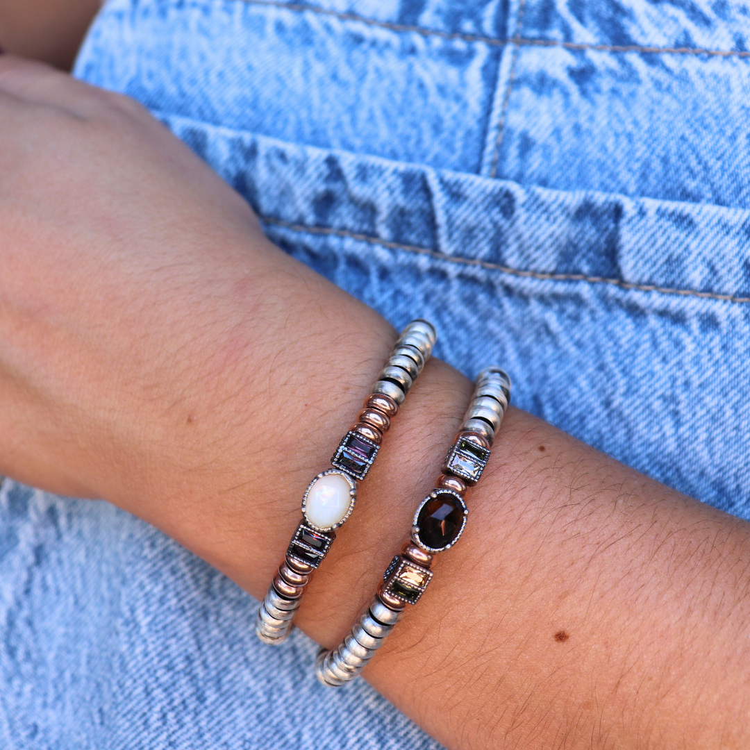 Pulsera plata anillas