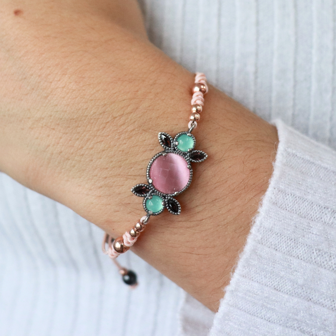 Pulsera Plata Macramé Figura