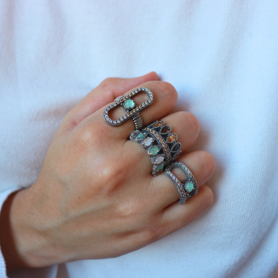 Anillo ancho plata fátima