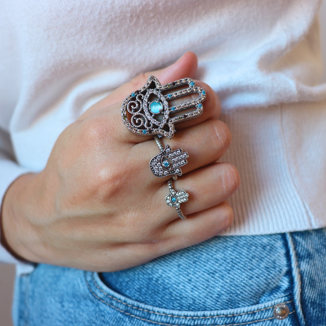 Anillo plata fátima grande
