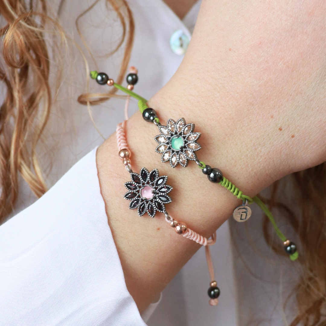 Pulsera Plata Macramé Orla Navettes