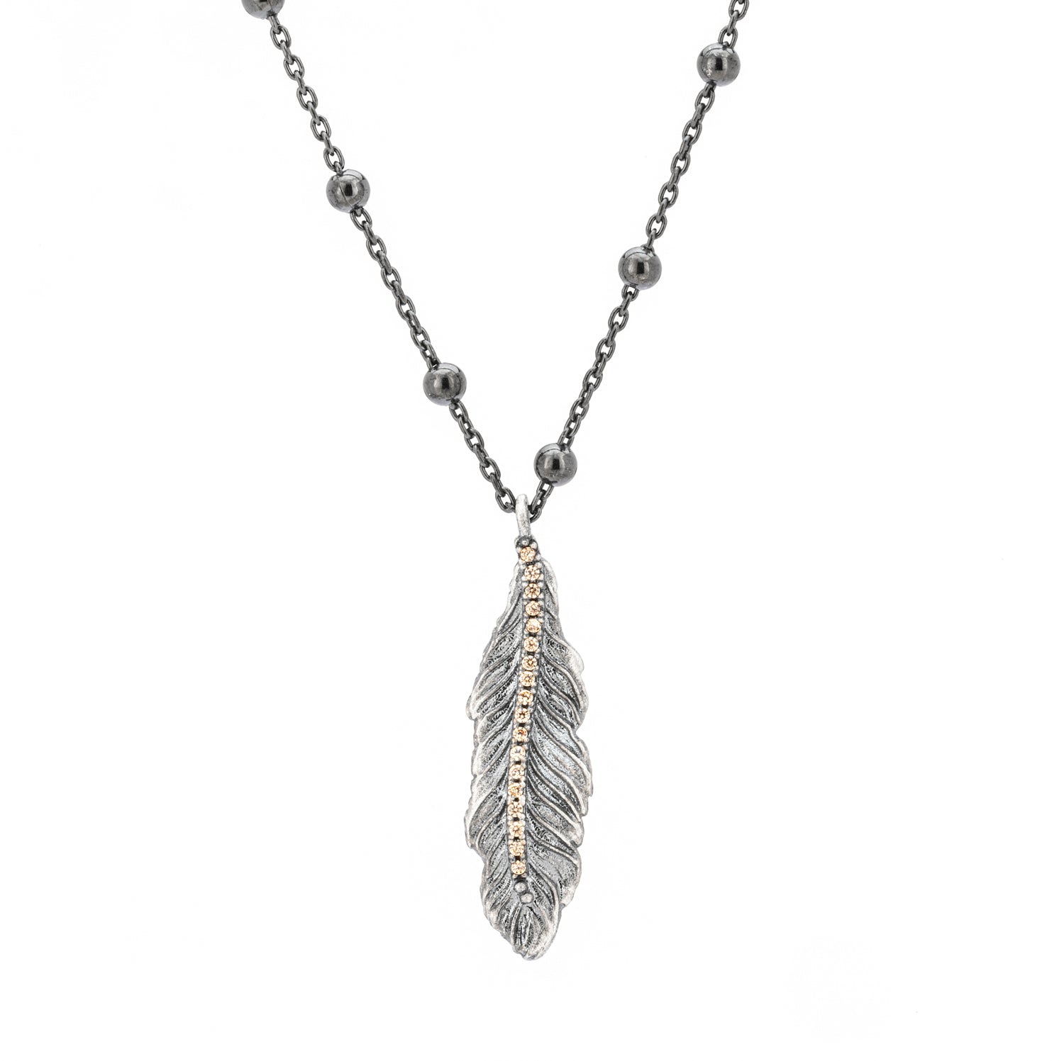 Colgante plata pluma águila