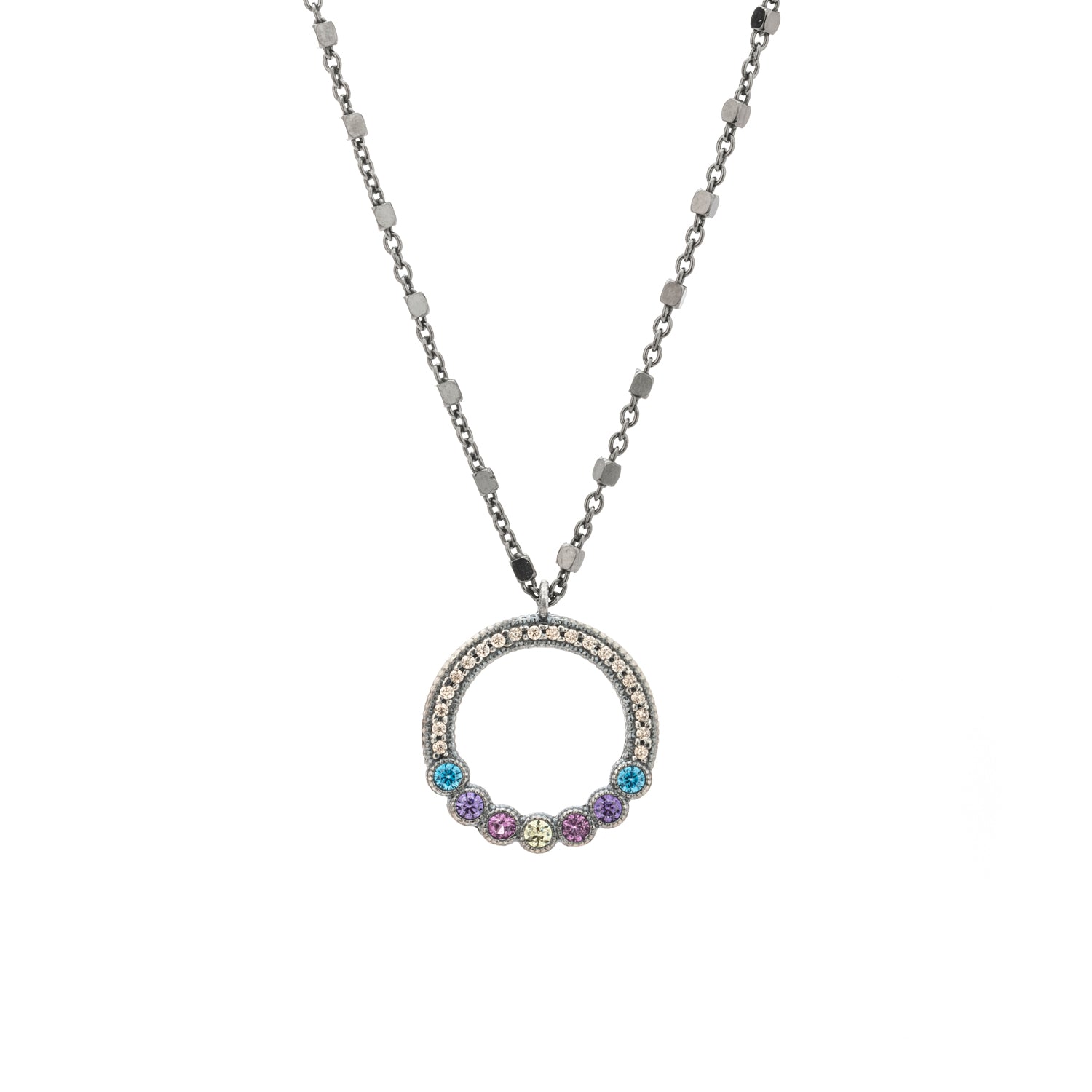 Colgante Plata Aro de Circonitas