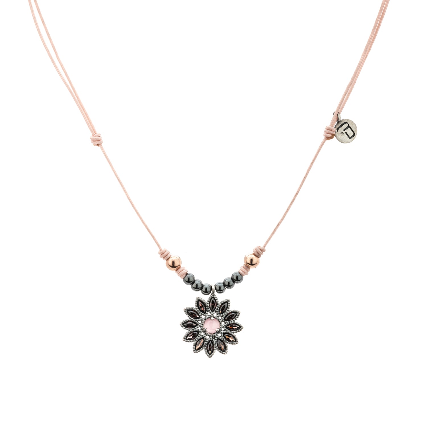 Colgante Plata Macramé Navettes