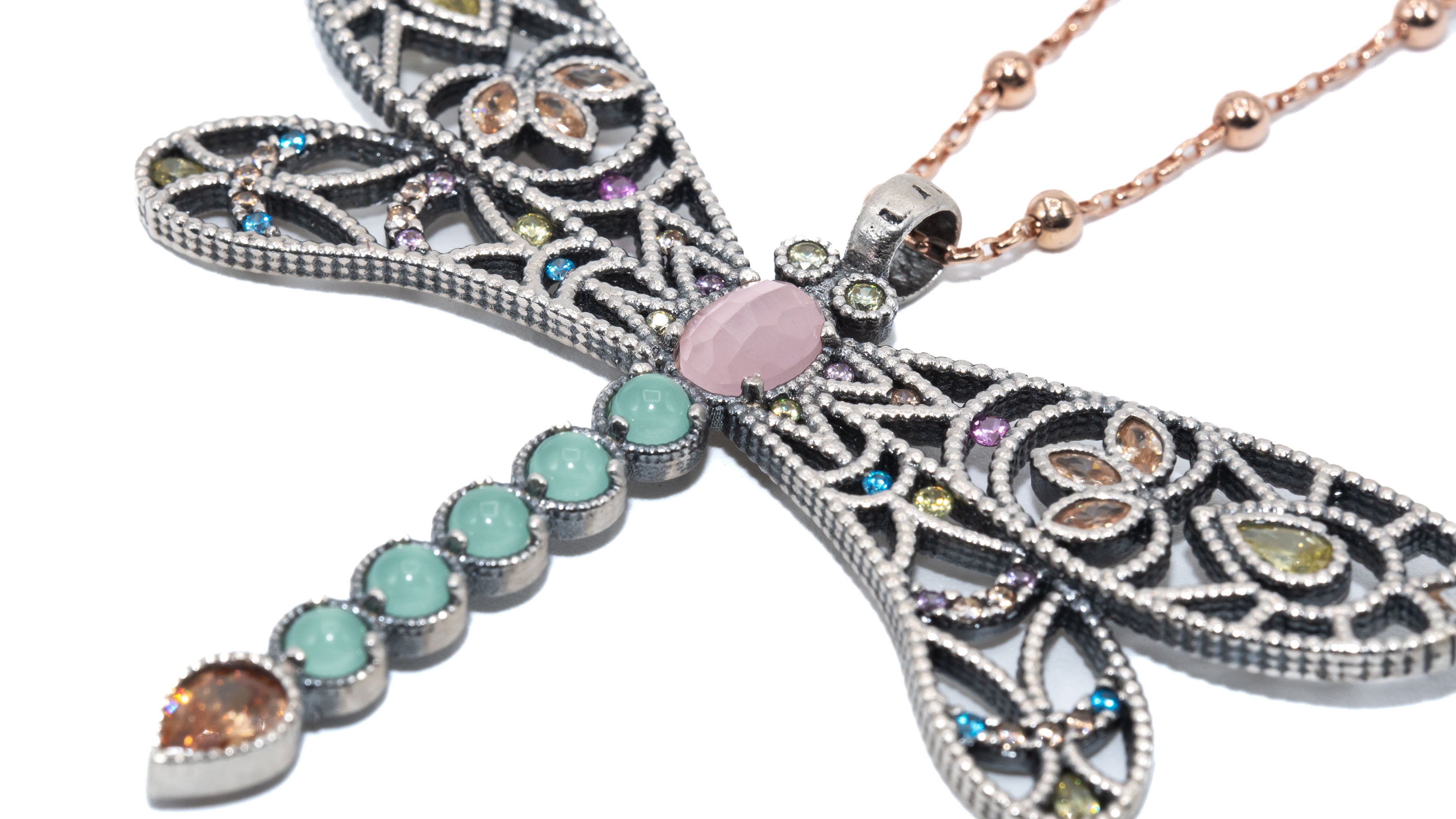 Colgante plata libélula