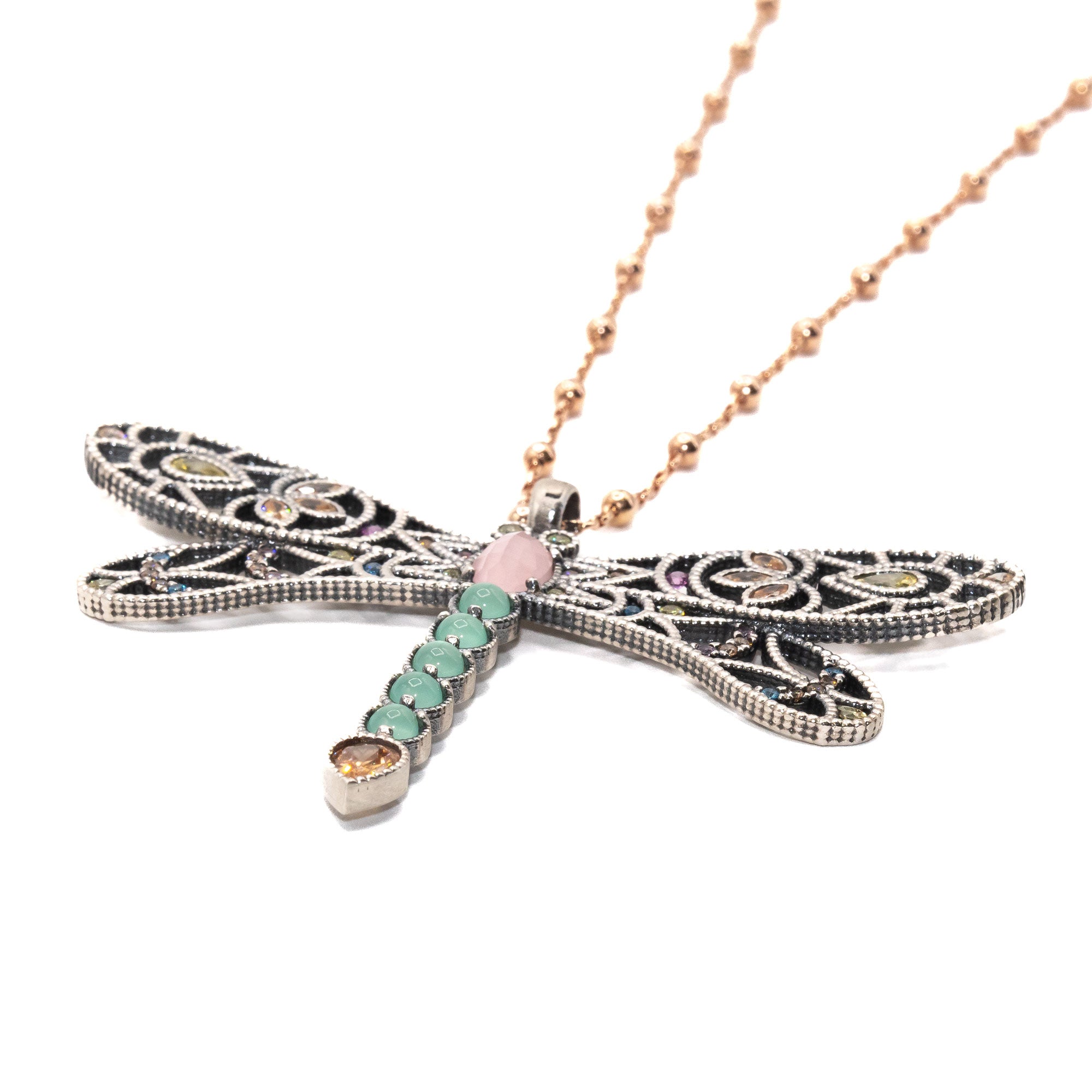 Colgante plata libélula