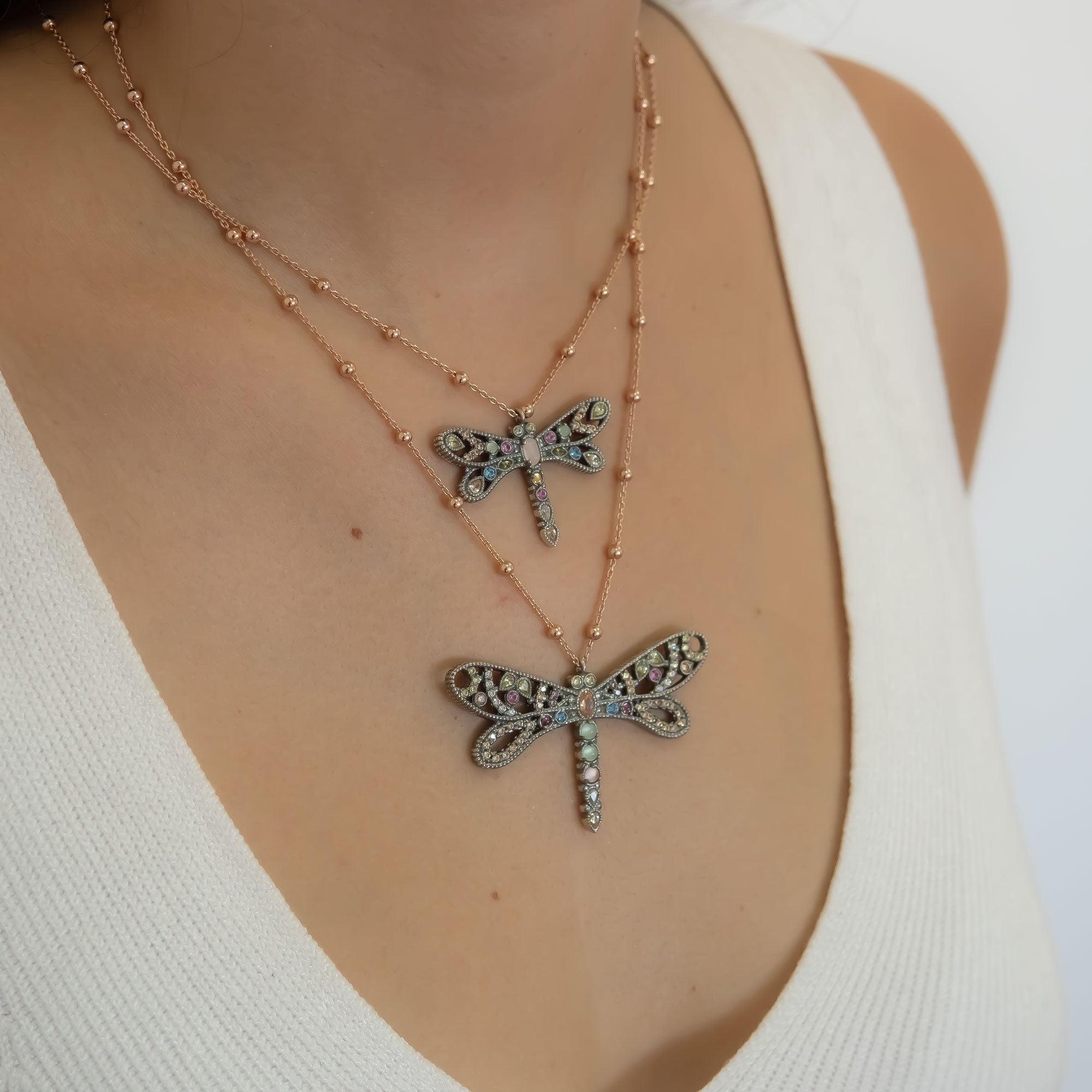 Colgante plata libélula