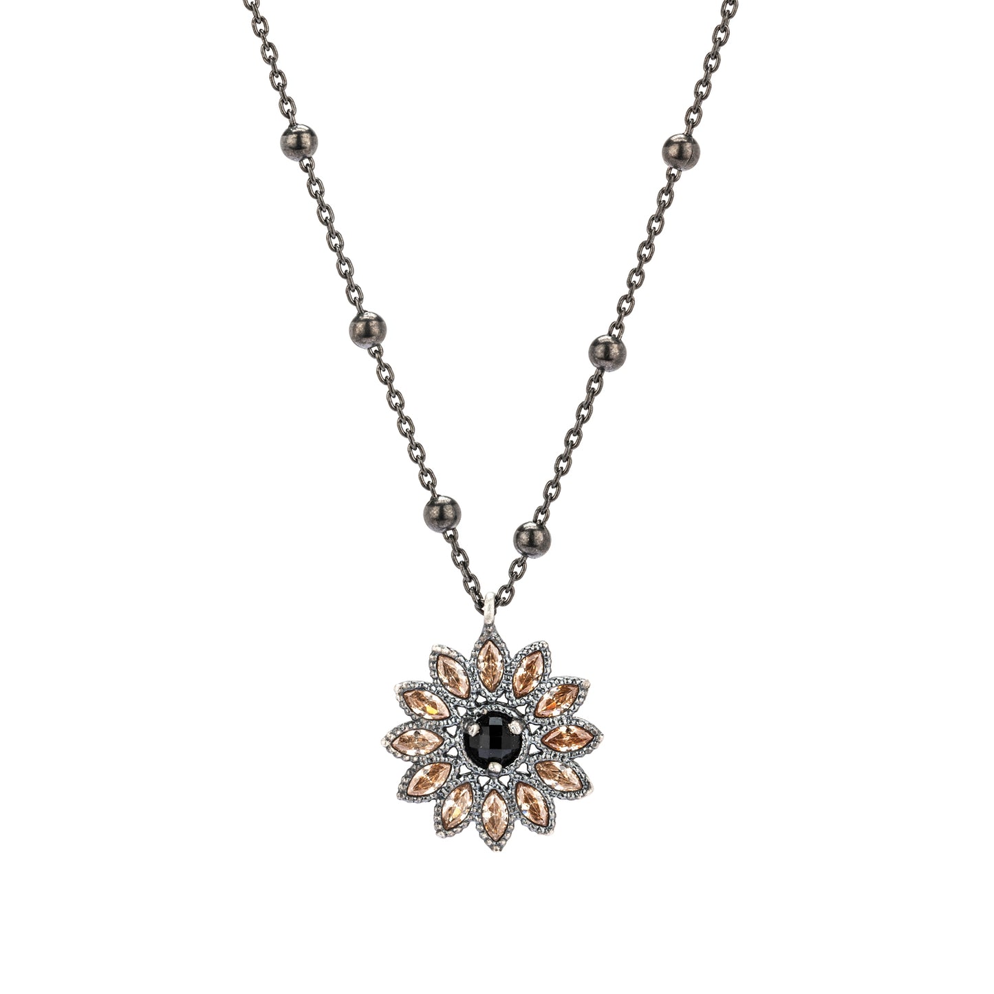 C925 COLGANTE PLATA ÓNIX FACETADO, NAVETTES CIRCONITAS CAVA