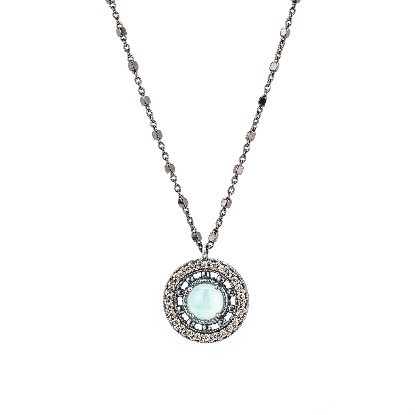C937 COLGANTE PLATA CALCEDONIA, CIRCONITAS CAVA