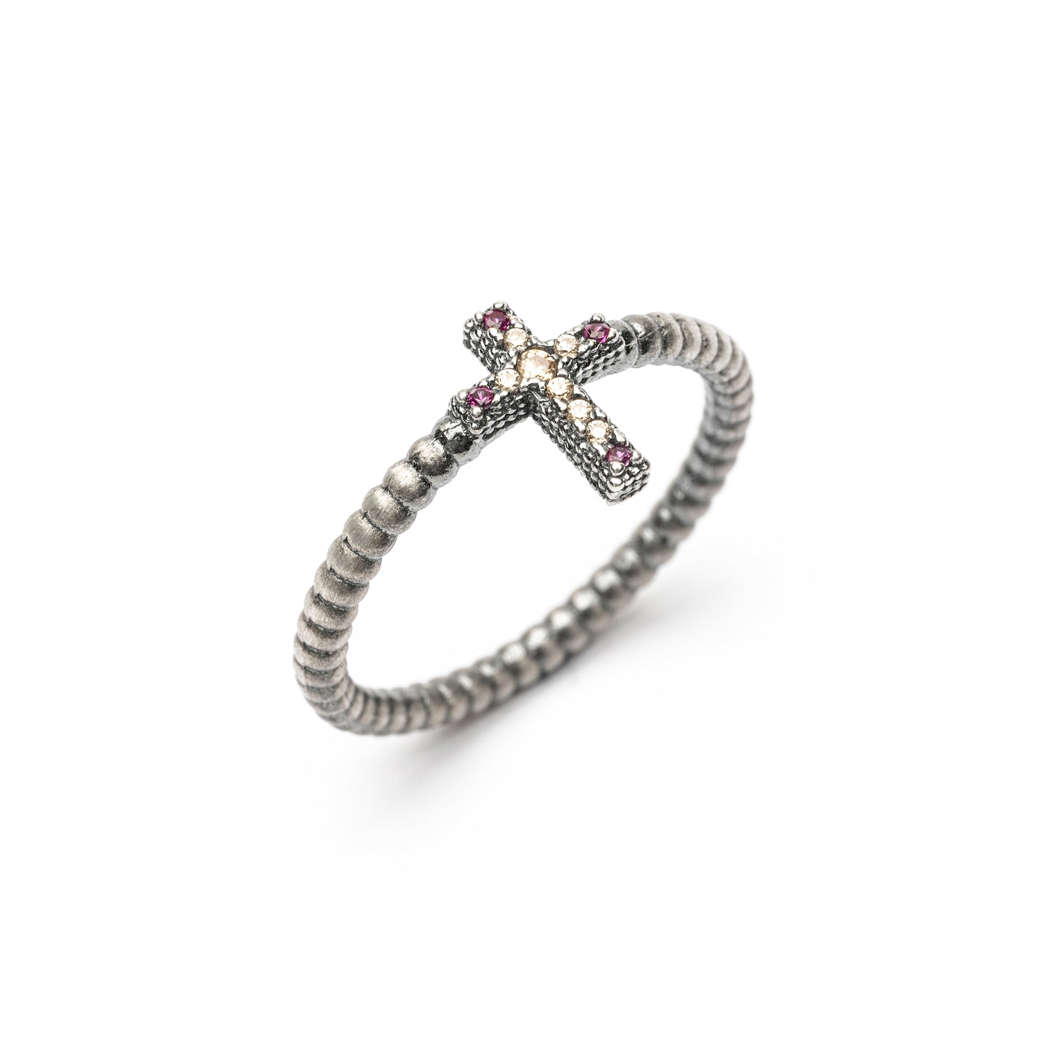 Anillo Plata Cruz Circonitas