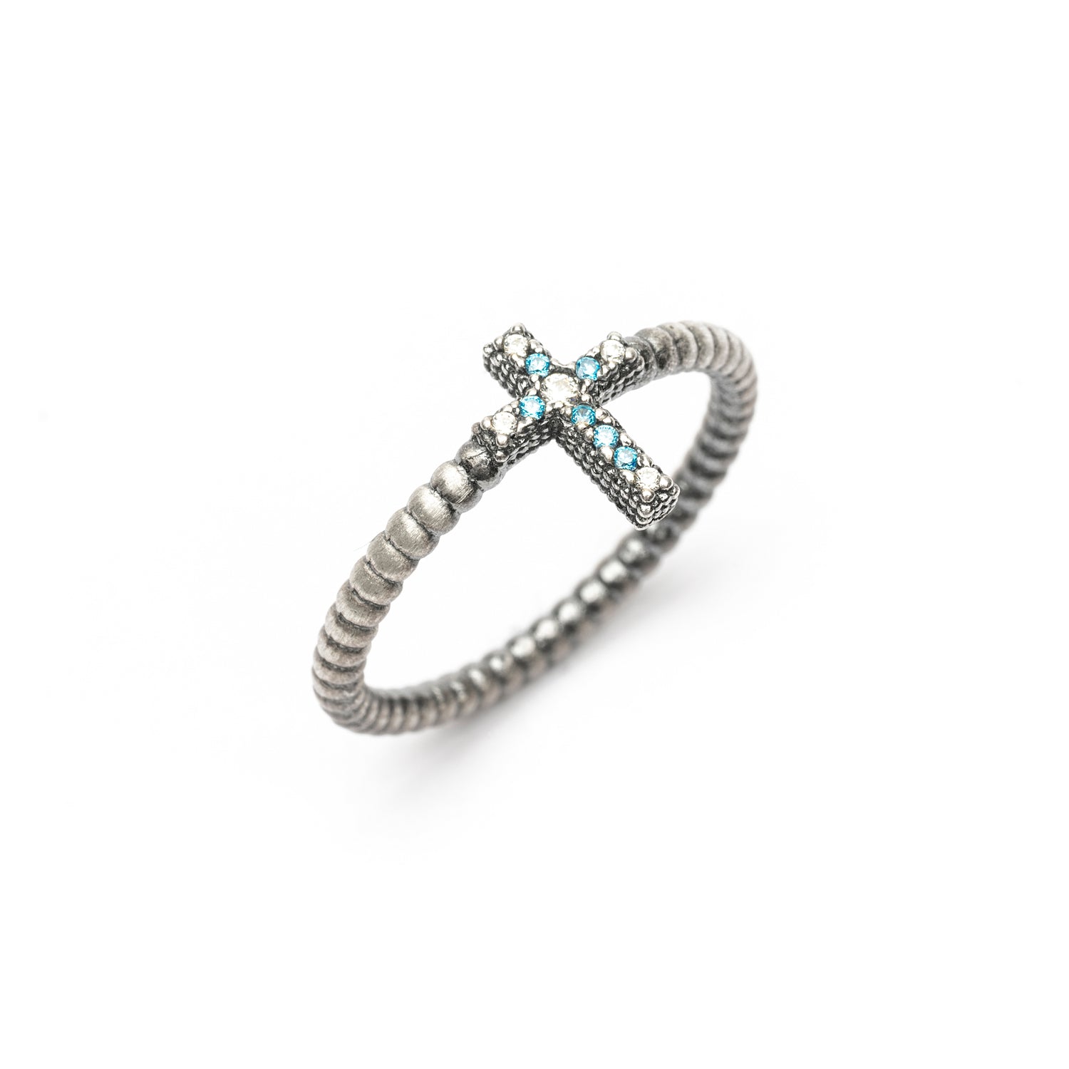 Anillo Plata Cruz Circonitas