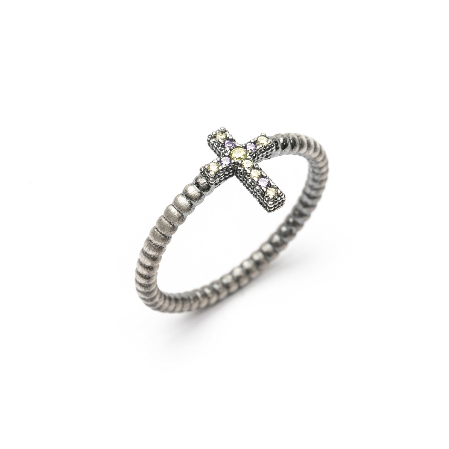 Anillo Plata Cruz Circonitas