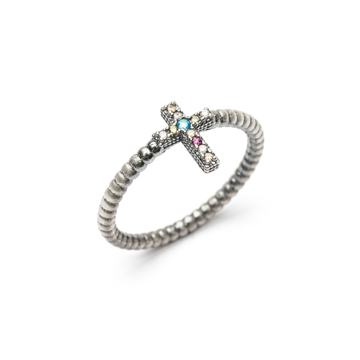 Anillo Plata Cruz Circonitas