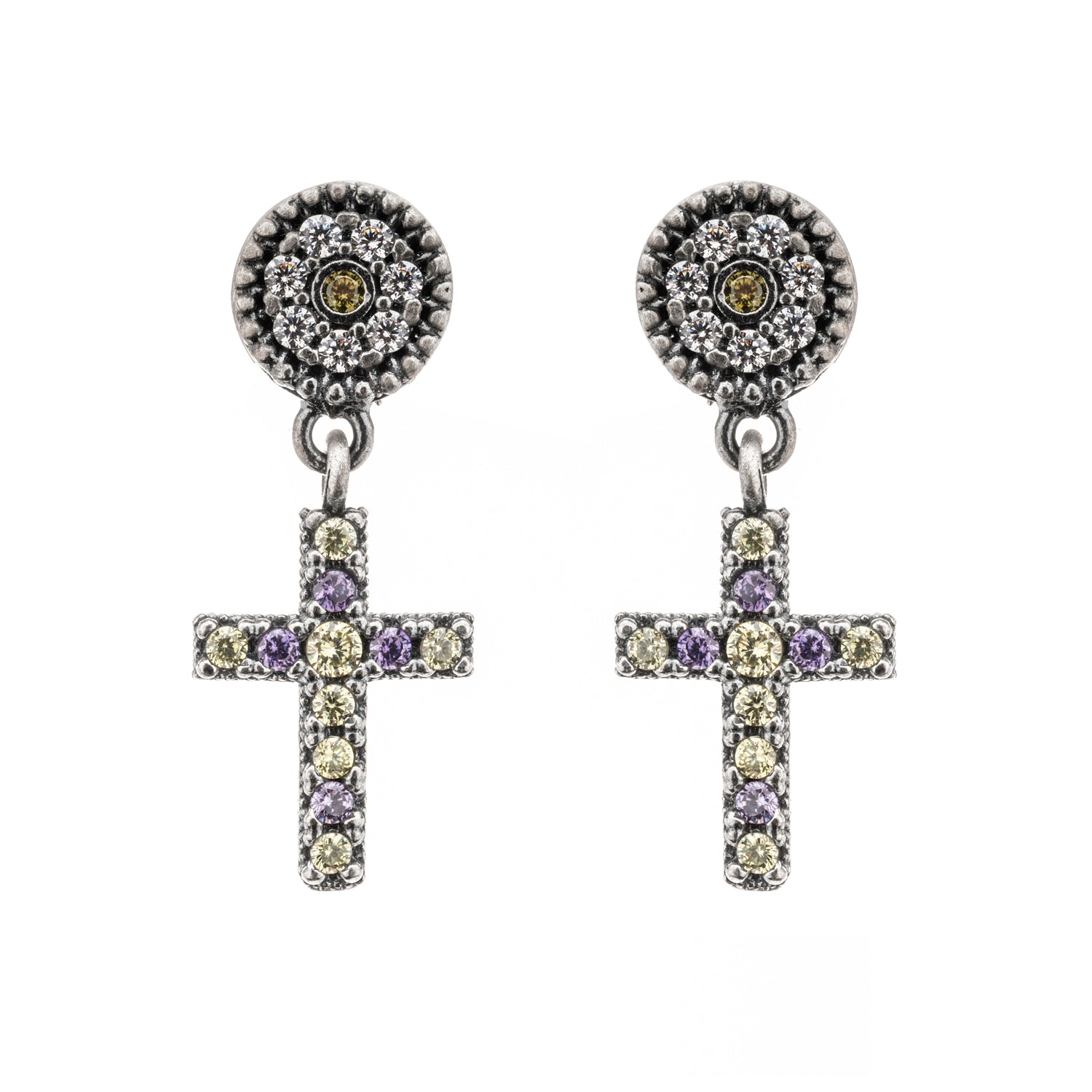 Pendientes Plata Cruz