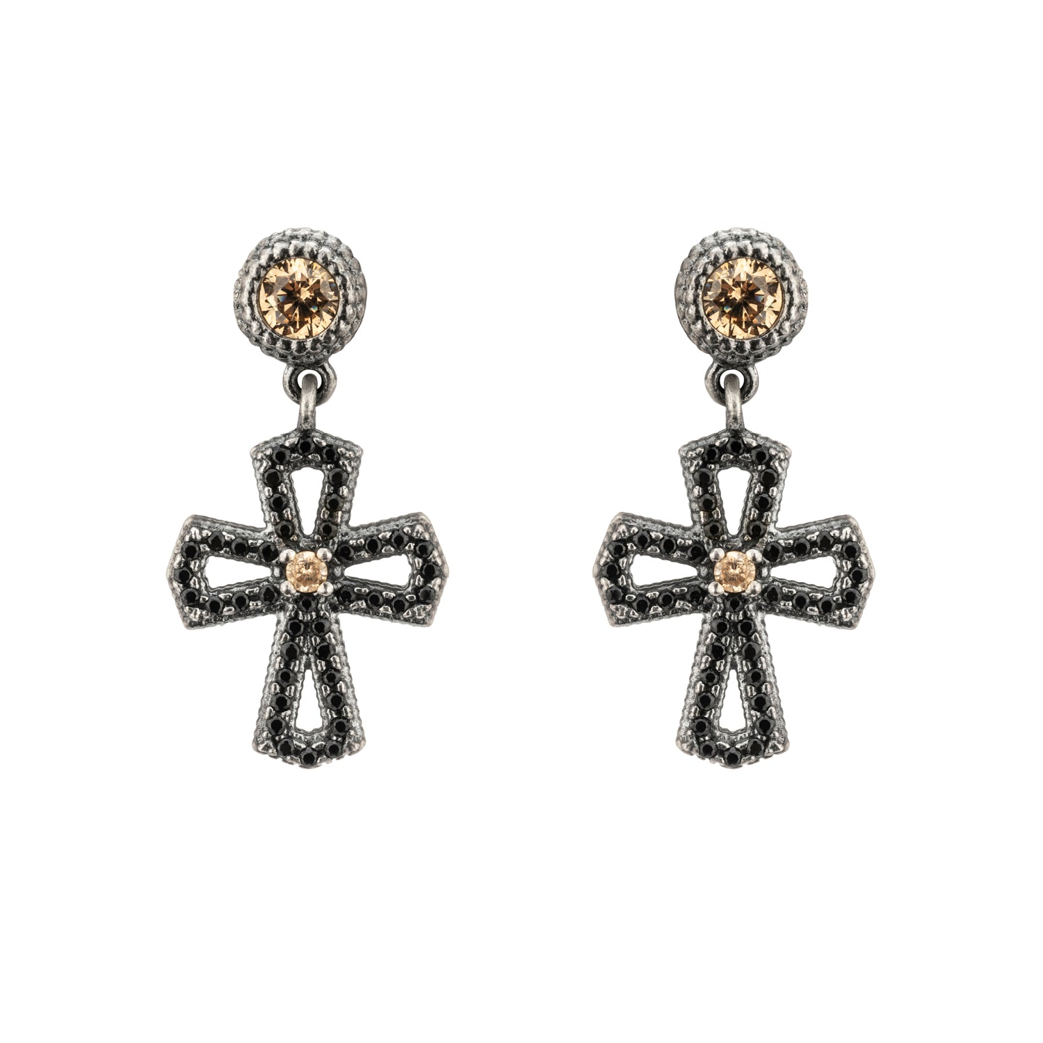 Pendientes Plata Cruz