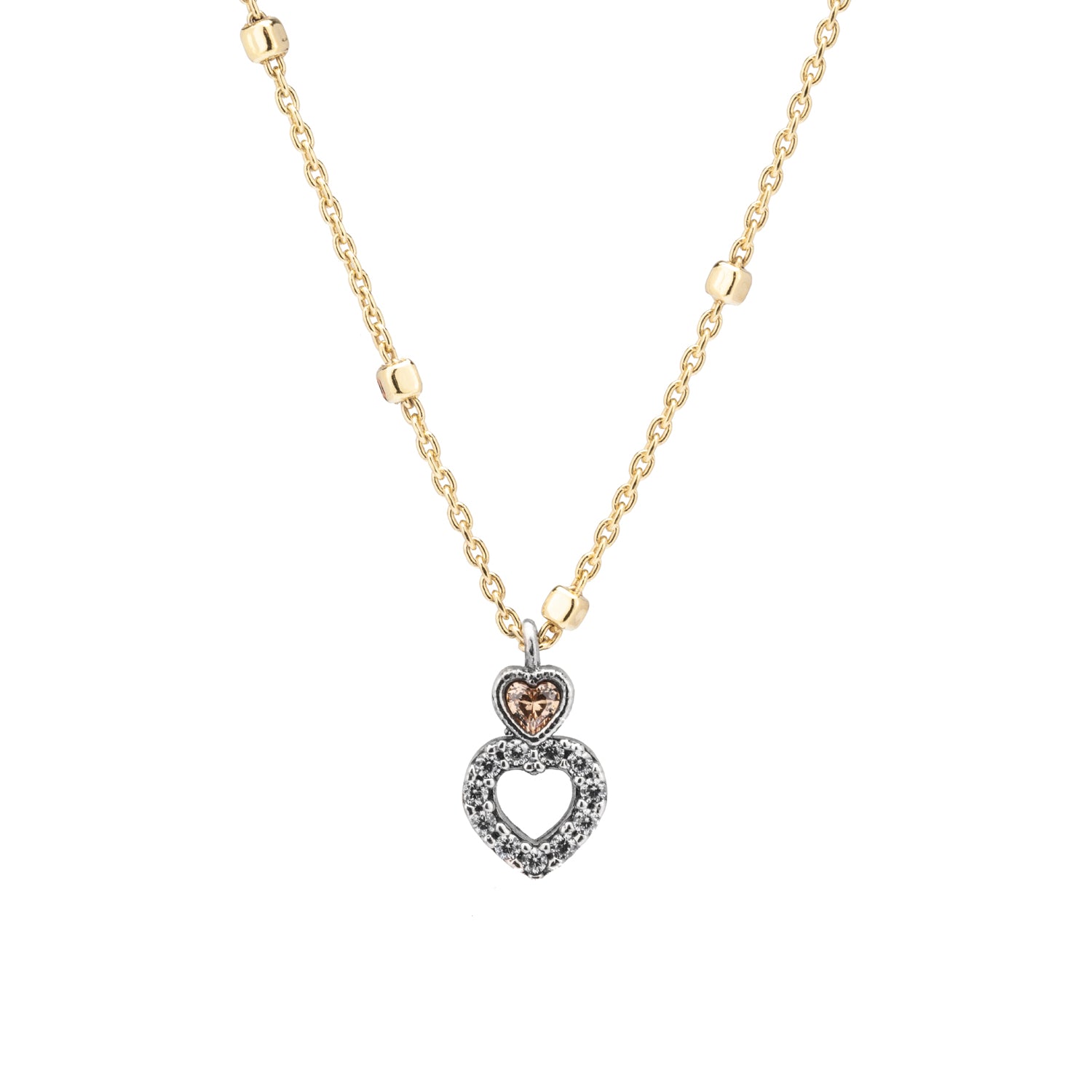 Colgante plata pequeno dos corazones