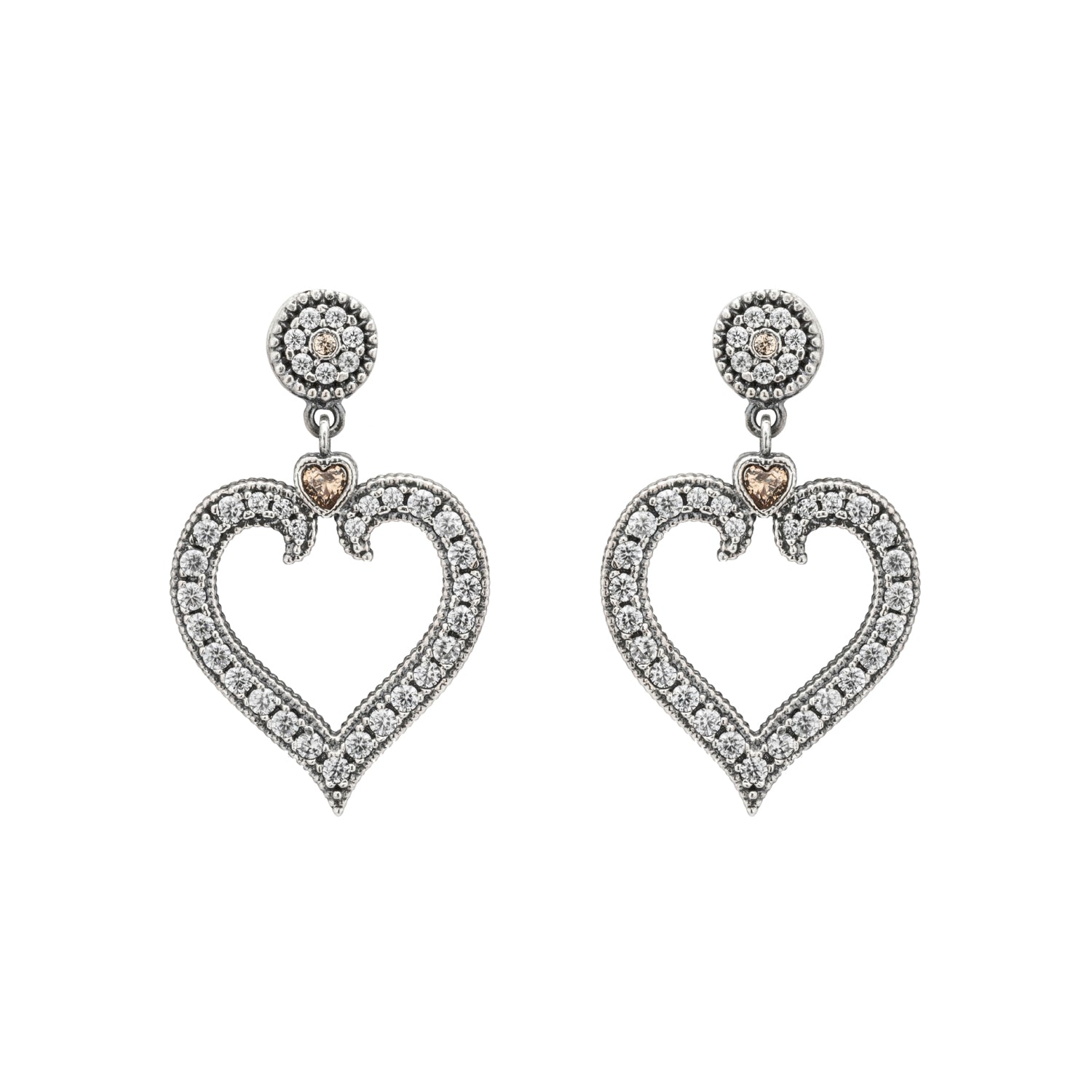 Pendientes plata corazon
