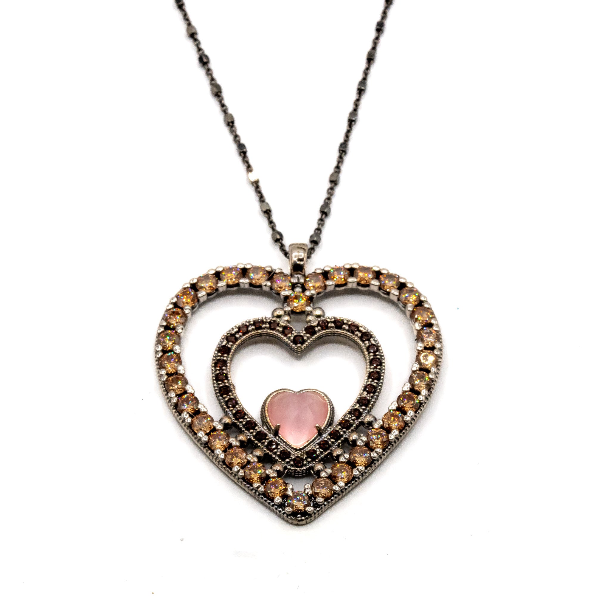 Colgante Plata Grande Corazones