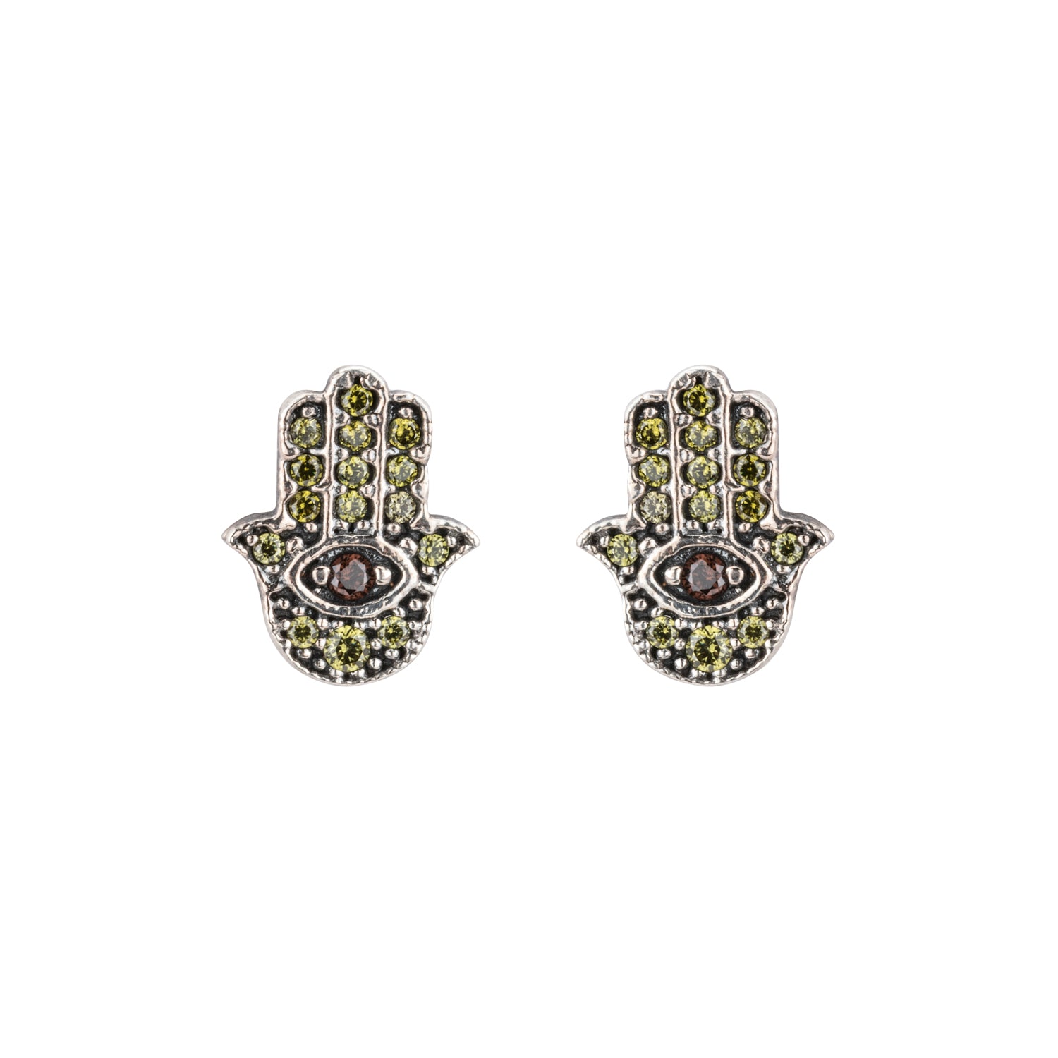 Pendientes botón plata fátima