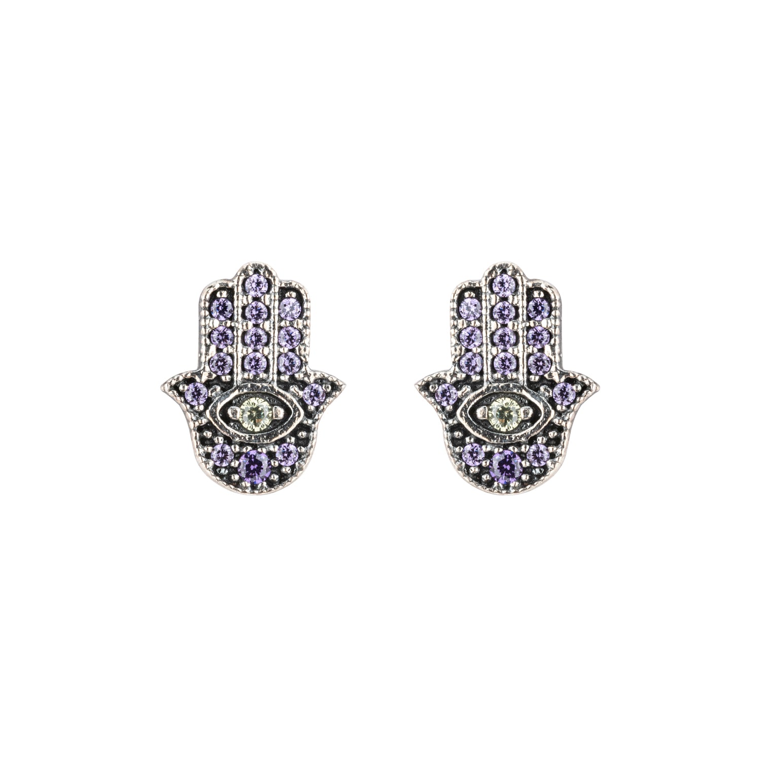 Pendientes botón plata fátima
